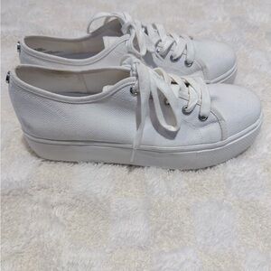 Steve Madden White Platform Sneakers
